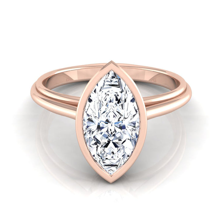 Bezel Cathedral Solitaire Marquise, in 14K Rose Gold | RockHer