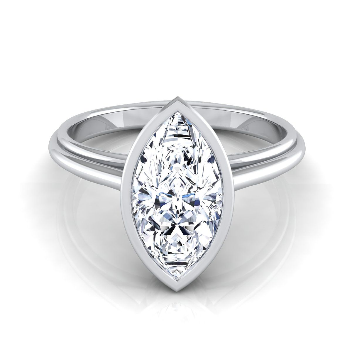 The Hayley marquise engagement ring setting in Platinum | RockHer