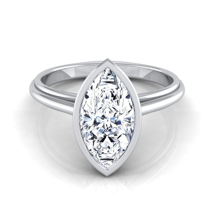 The Hayley Select Bezel Solitaire Engagement Ring with Lab Diamond in Platinum - view 1