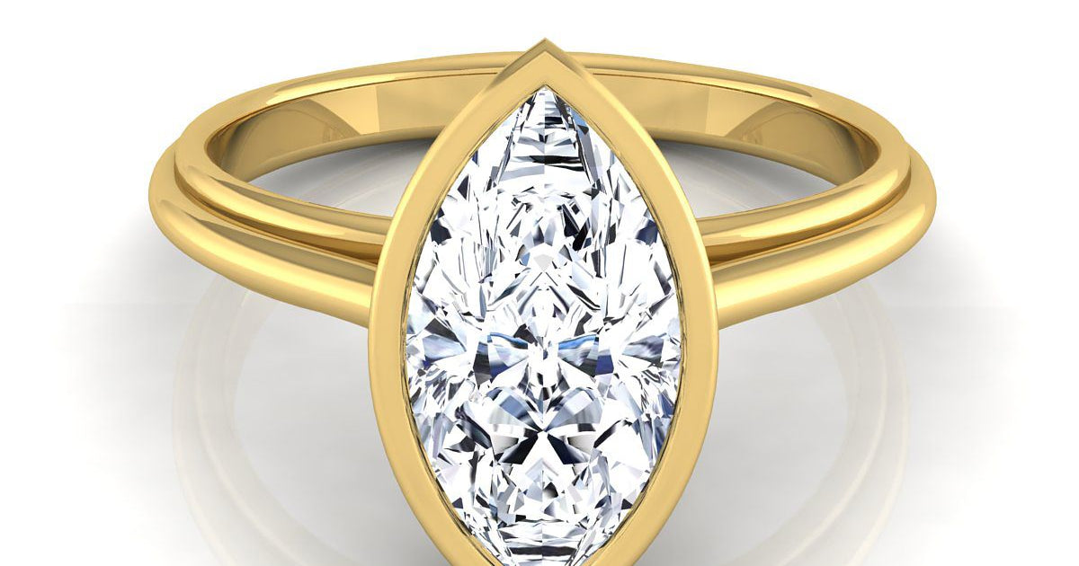 Hayley bezel cathedral solitaire | 18K Yellow Gold | RockHer