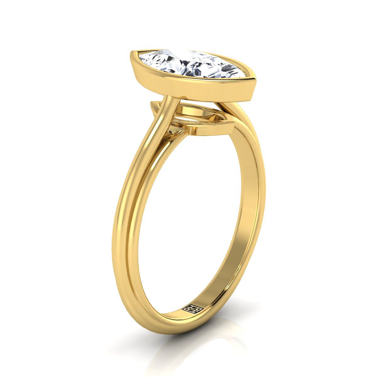Select Bezel Solitaire styling on The Hayley marquise engagement ring setting | RockHer