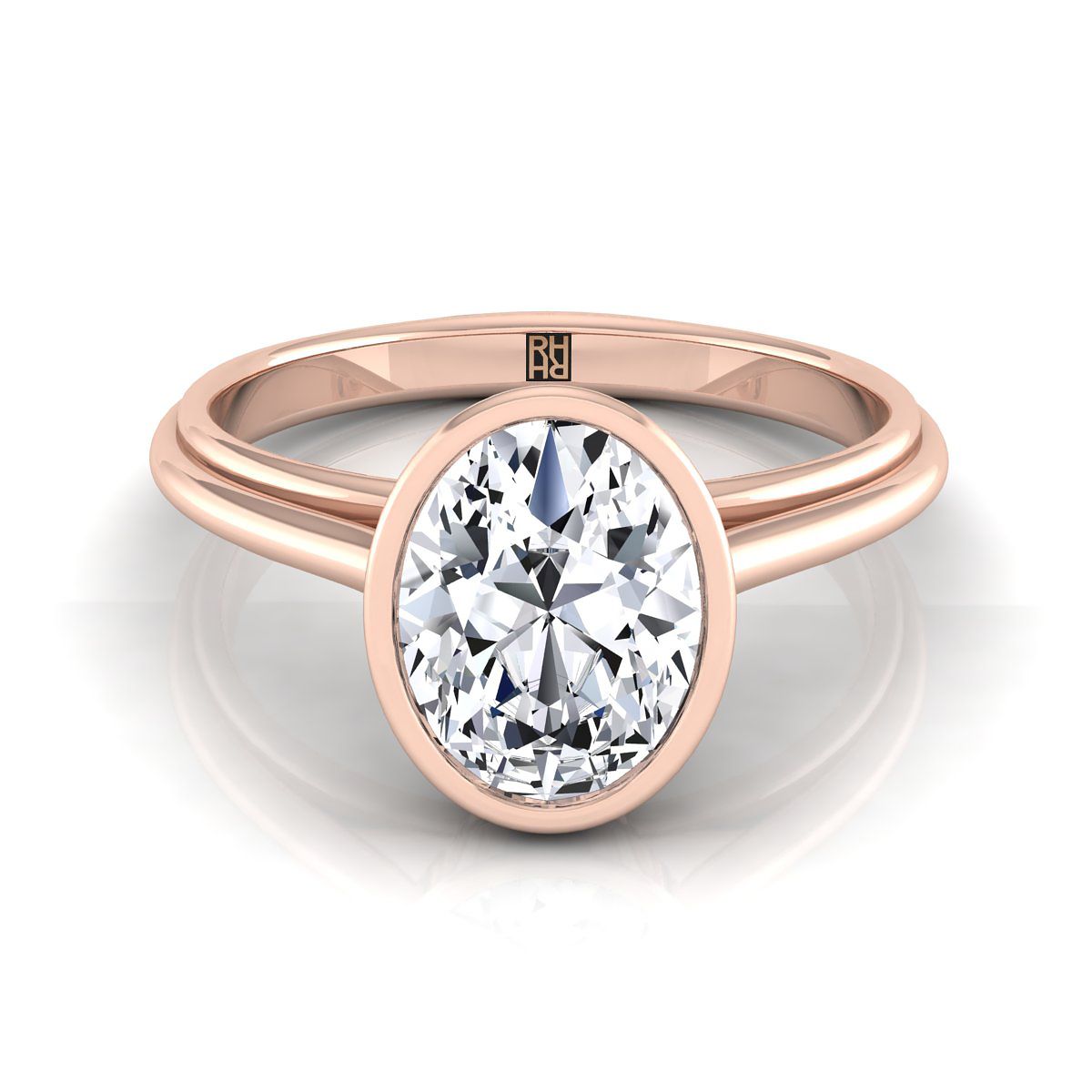 The Hayley oval engagement ring setting in 14K Rose Gold | RockHer