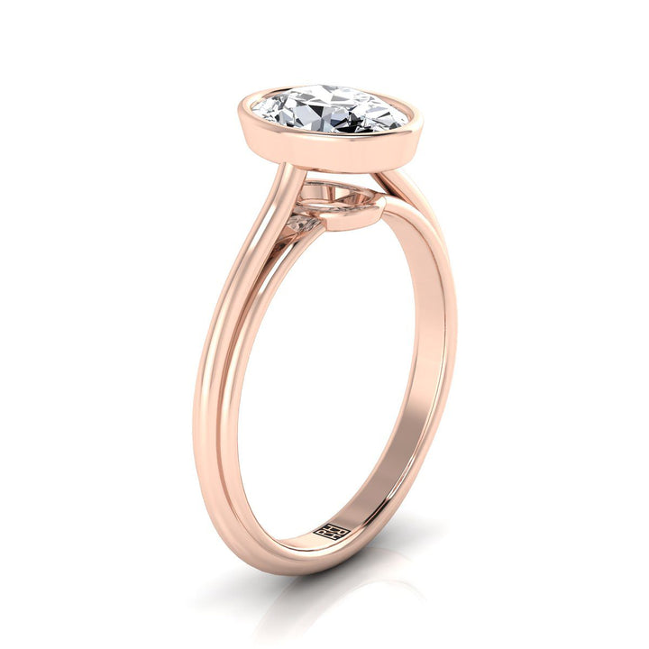 The Hayley Select Bezel Solitaire Engagement Ring with Lab Diamond in 14K Rose Gold - view 2