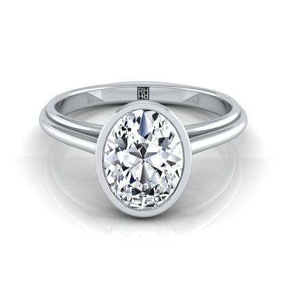 Bezel Cathedral Solitaire Oval, in 18K White Gold | RockHer