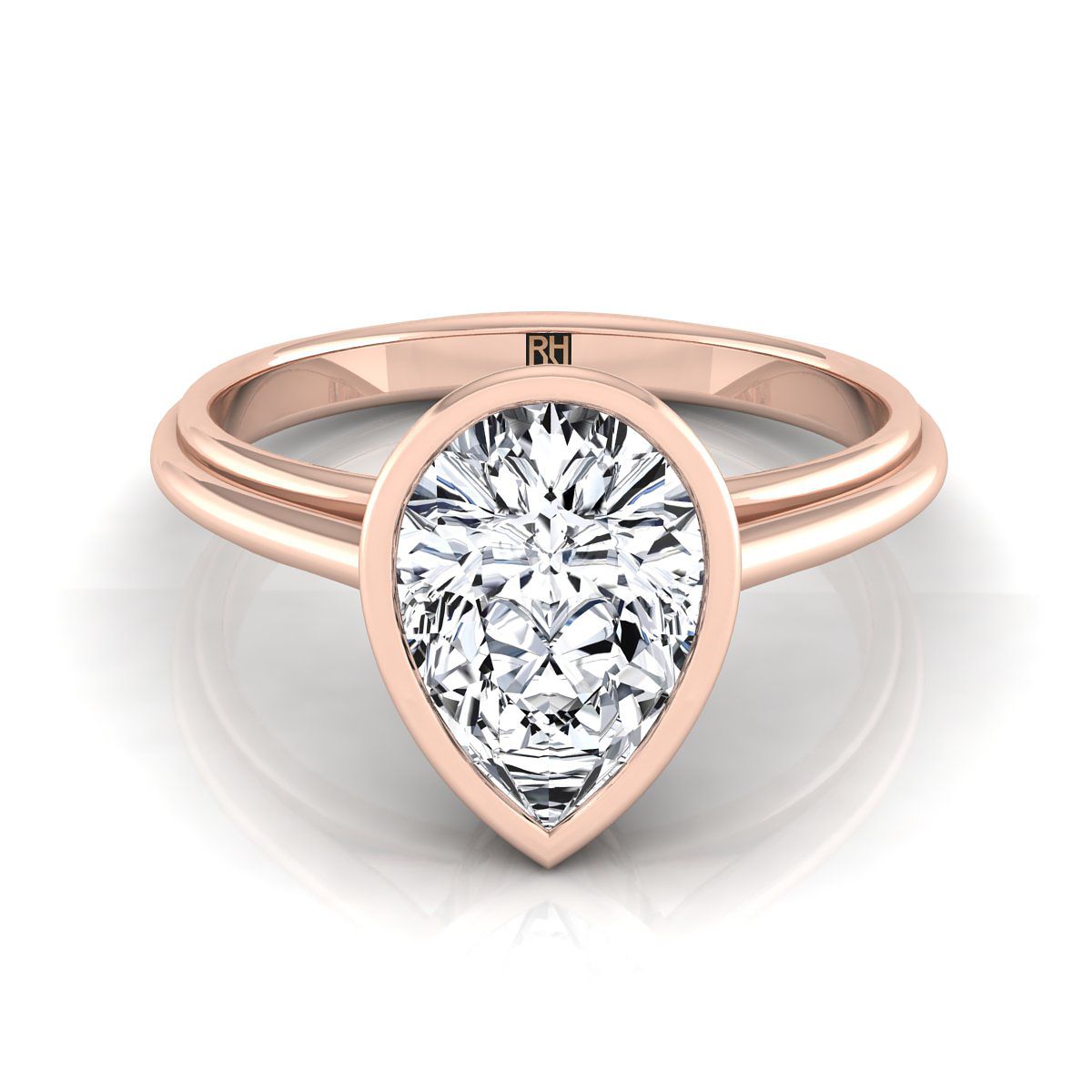 The Hayley pear engagement ring setting in 14K Rose Gold | RockHer