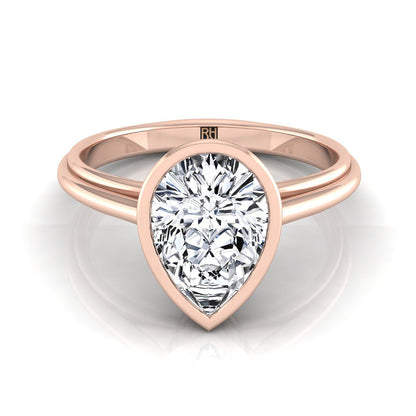 The Hayley Select Bezel Solitaire Engagement Ring with Lab Diamond in 14K Rose Gold - view 1