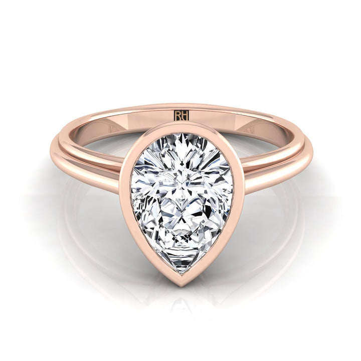 The Hayley Select Bezel Solitaire Engagement Ring with Lab Diamond in 14K Rose Gold - view 1