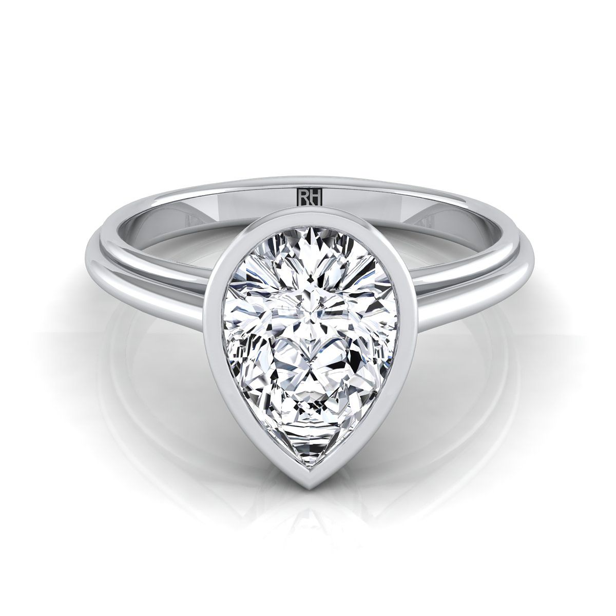 The Hayley pear engagement ring setting in 18K White Gold | RockHer
