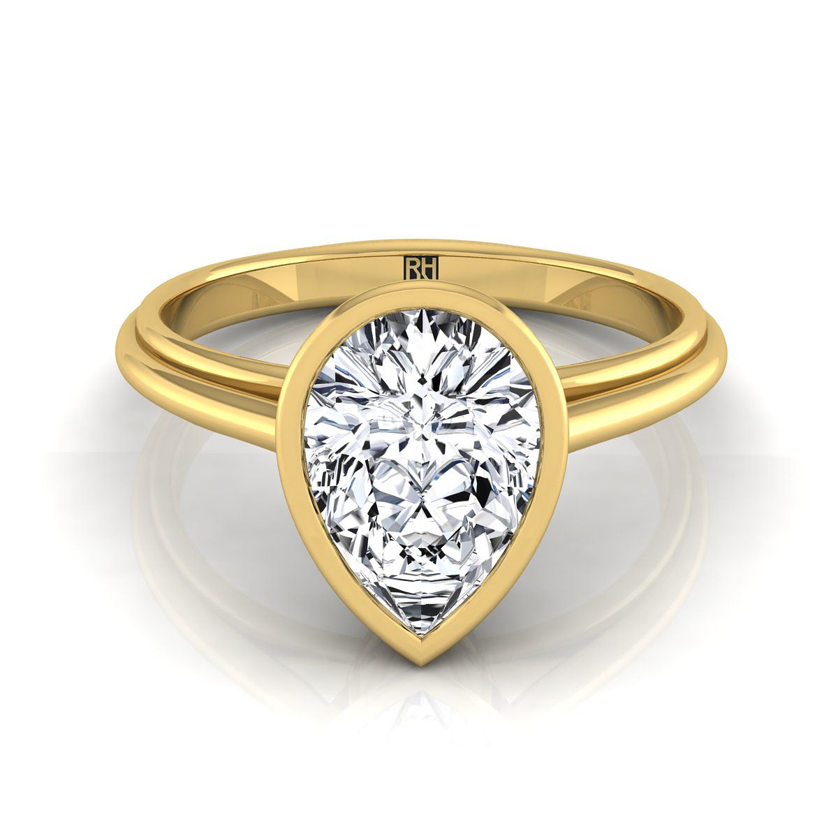 The Hayley pear engagement ring setting in 18K Yellow Gold | RockHer