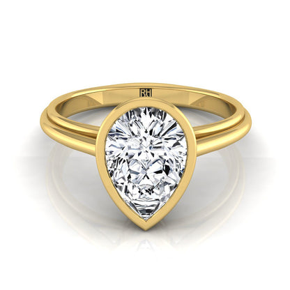 The Hayley Select Bezel Solitaire Engagement Ring with Lab Diamond in 18K Yellow Gold - view 1