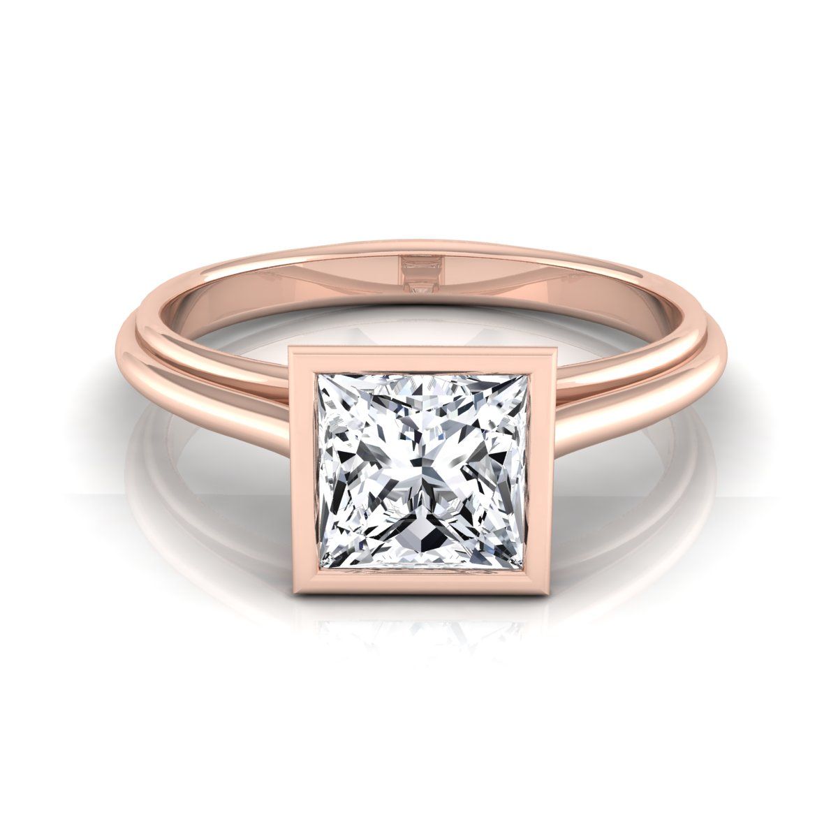 The Hayley princess engagement ring setting in 14K Rose Gold | RockHer