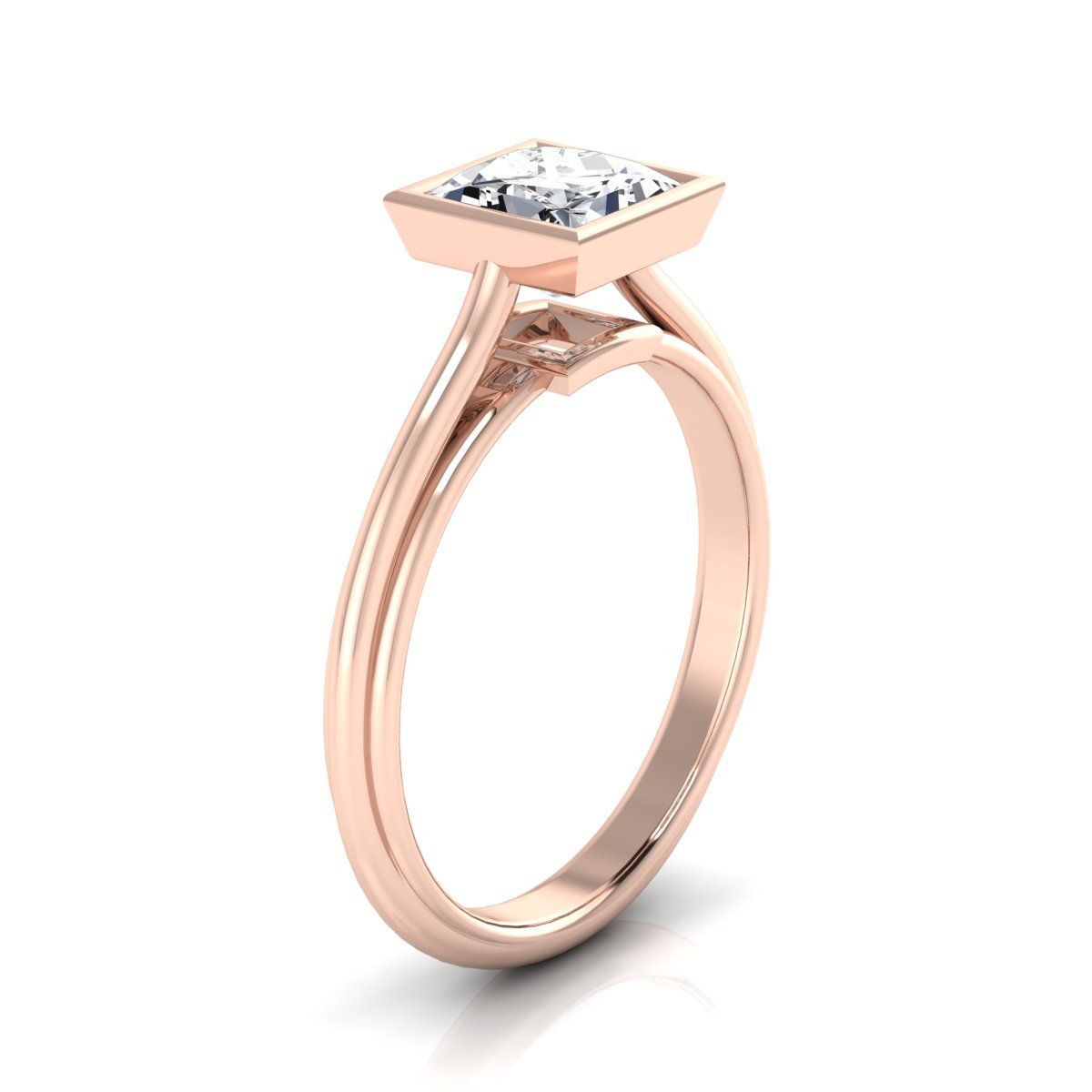 Select Bezel Solitaire styling on The Hayley princess engagement ring setting | RockHer