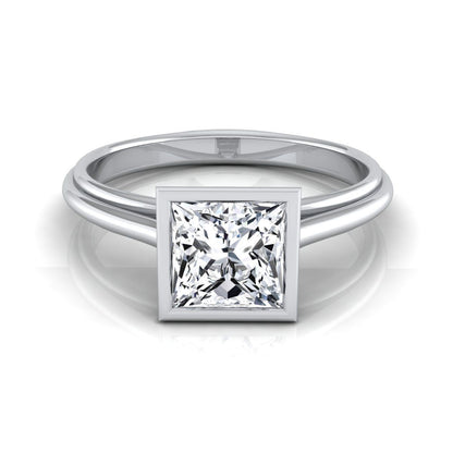 Bezel Cathedral Solitaire Princess, in Platinum | RockHer