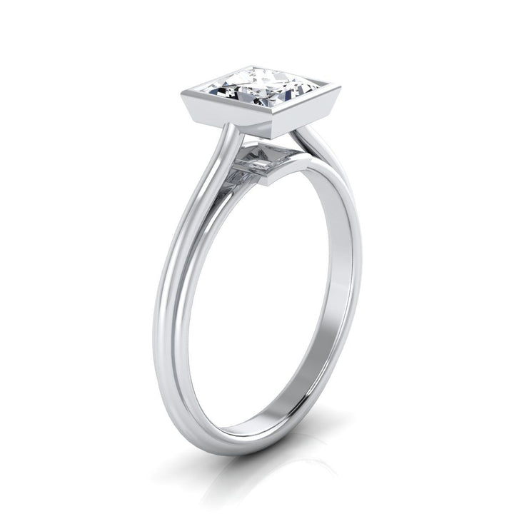 The Hayley Select Bezel Solitaire Engagement Ring with Lab Diamond in Platinum - view 2