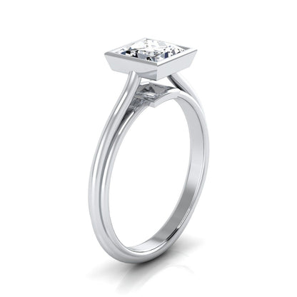 The Hayley Select Bezel Solitaire Engagement Ring with Lab Diamond in 18K White Gold - view 2