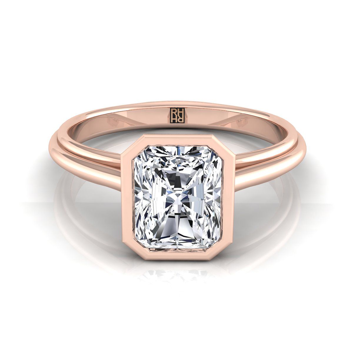 The Hayley radiant engagement ring setting in 14K Rose Gold | RockHer