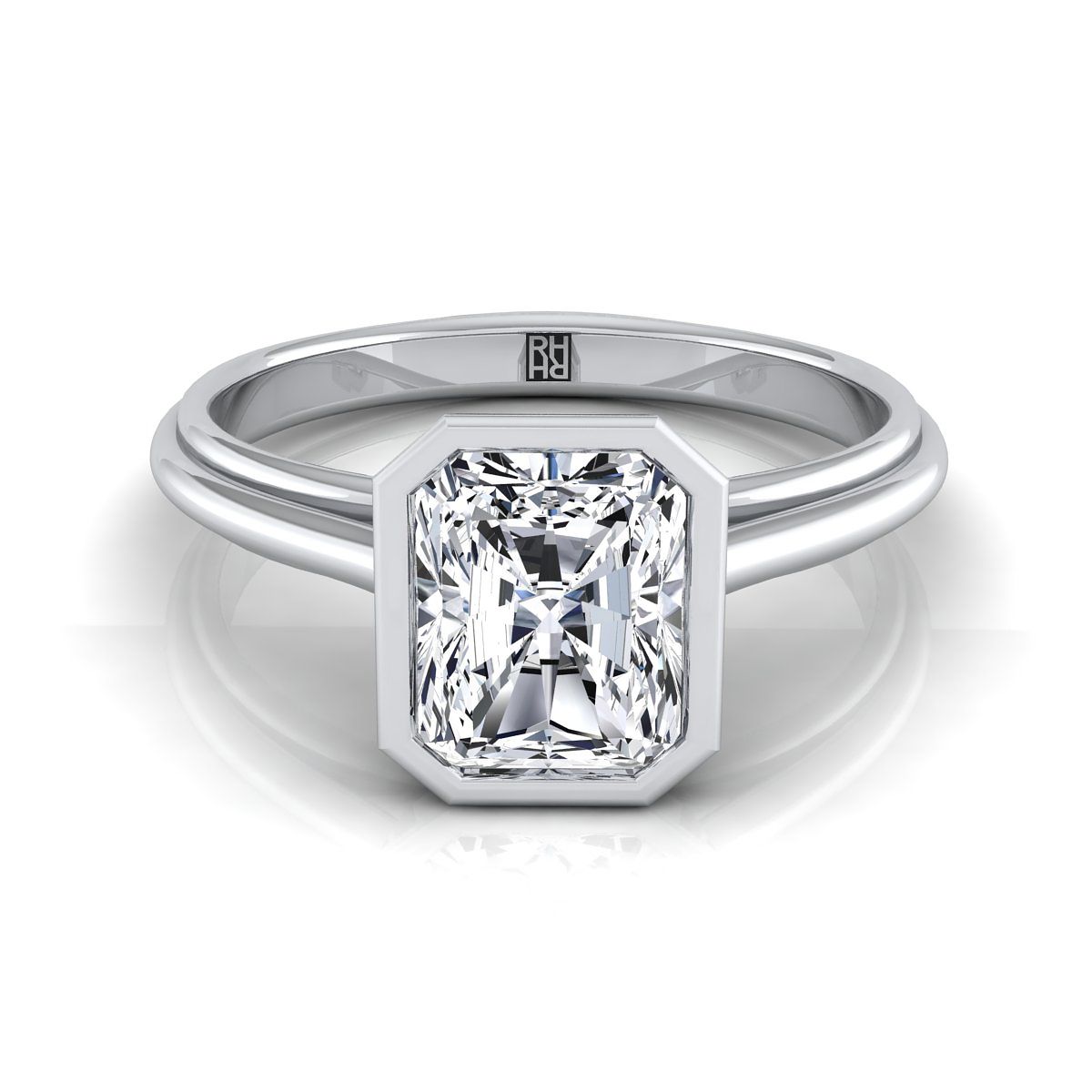 The Hayley radiant engagement ring setting in Platinum | RockHer