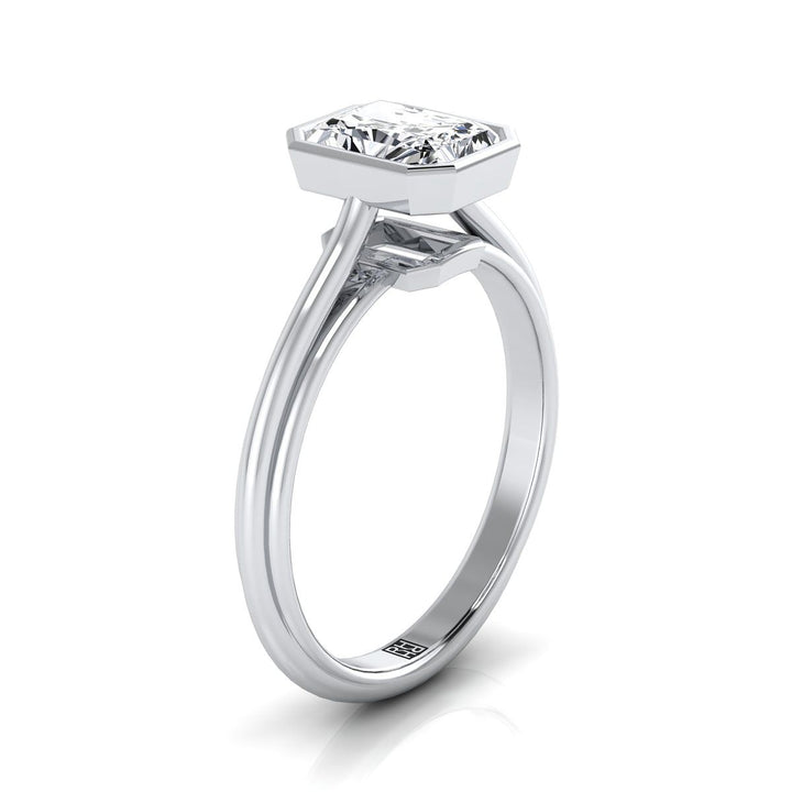 The Hayley Select Bezel Solitaire Engagement Ring with Lab Diamond in 18K White Gold - view 2