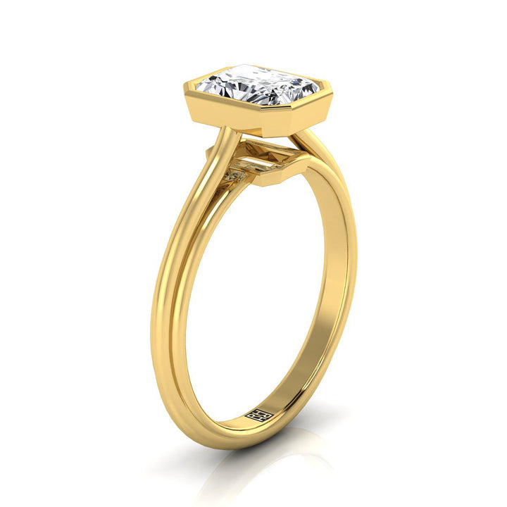The Hayley Select Bezel Solitaire Engagement Ring with Lab Diamond in 18K Yellow Gold - view 2