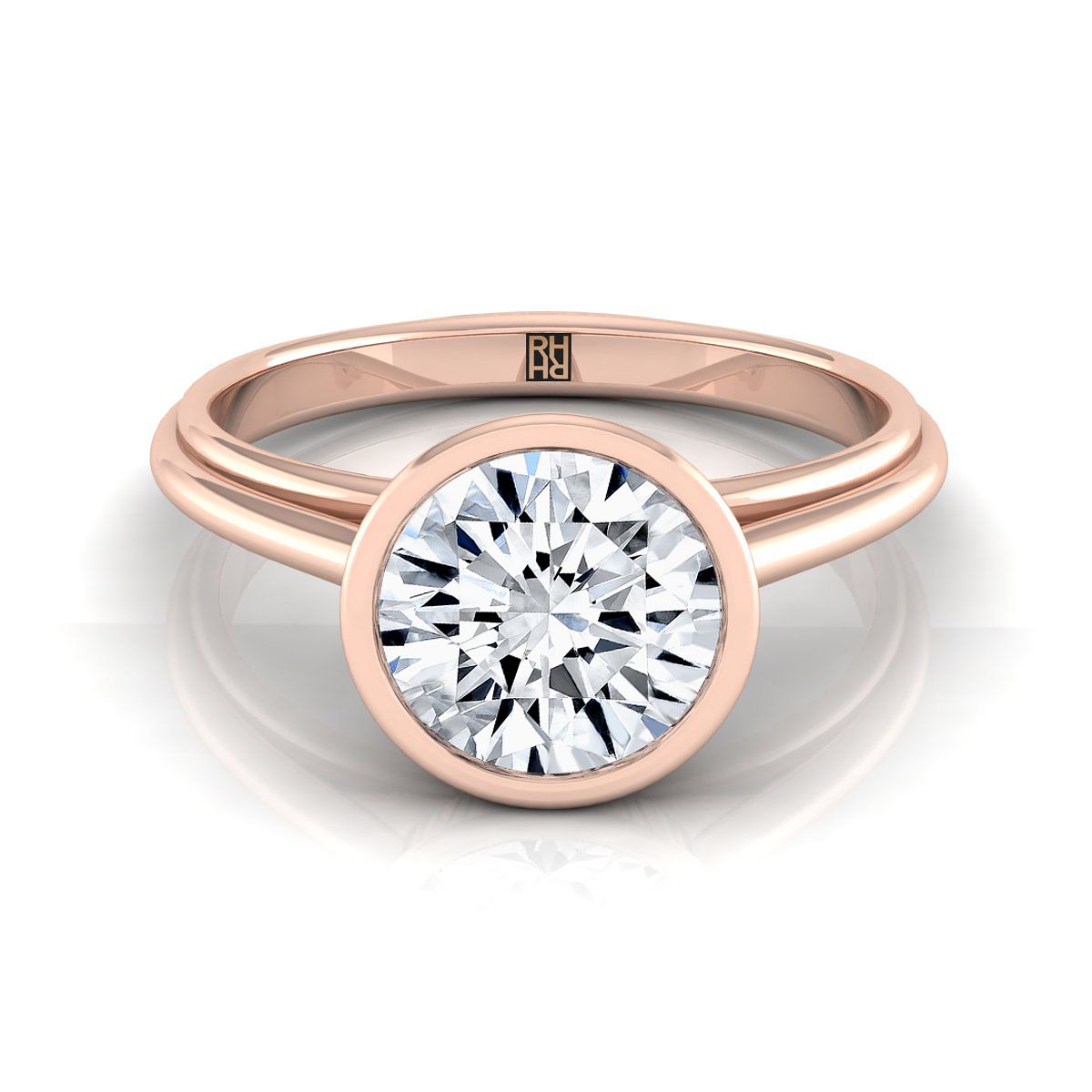 The Hayley round engagement ring setting in 14K Rose Gold | RockHer