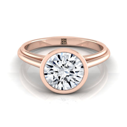 The Hayley Select Bezel Solitaire Engagement Ring with Lab Diamond in 14K Rose Gold - view 1