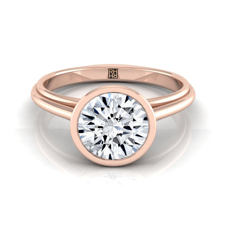 The Hayley Select Bezel Solitaire Engagement Ring with Lab Diamond in 14K Rose Gold - view 1
