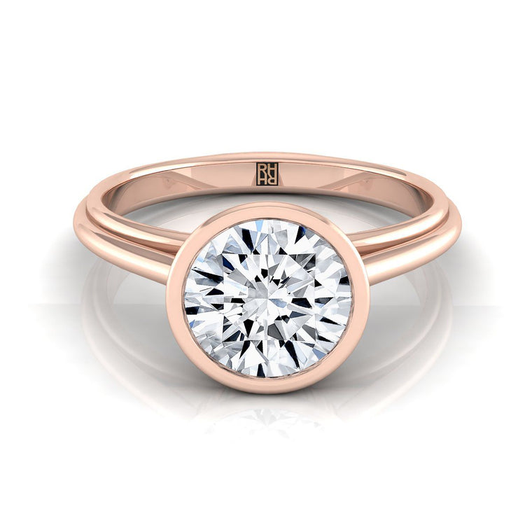 The Hayley Select Bezel Solitaire Round Lab Diamond Engagement Ring in 14K Rose Gold