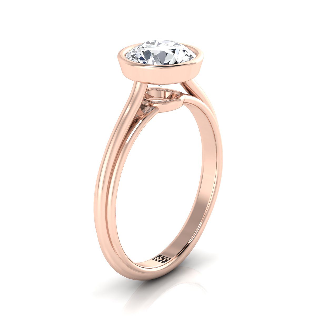 Select Bezel Solitaire styling on The Hayley round engagement ring setting | RockHer