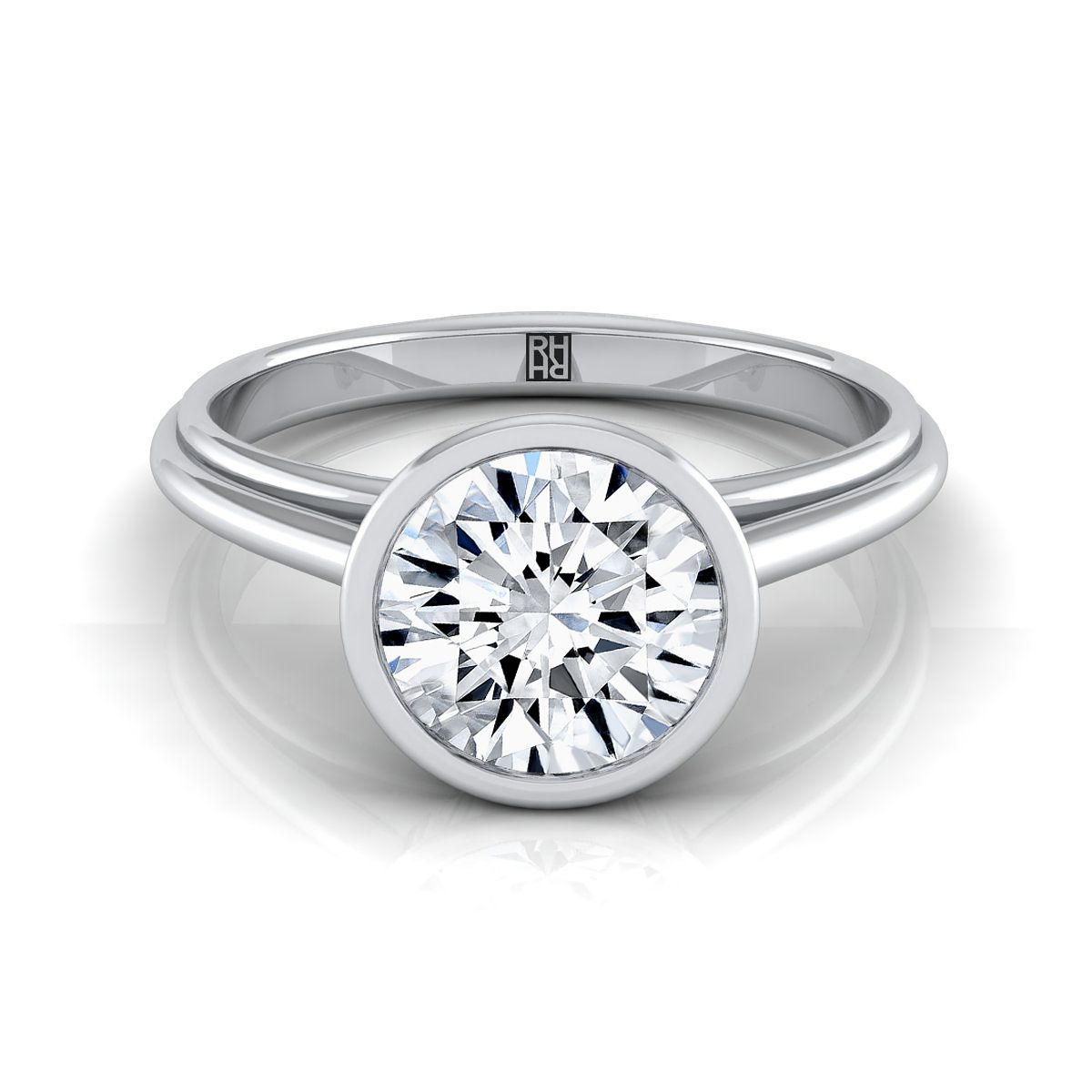 The Hayley round engagement ring setting in Platinum | RockHer