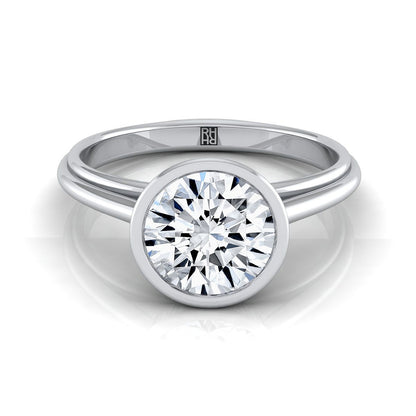 The Hayley Select Bezel Solitaire Engagement Ring with Lab Diamond in 18K White Gold - view 1