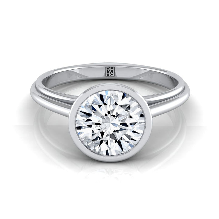 The Hayley Select Bezel Solitaire Engagement Ring with Lab Diamond in 18K White Gold - view 1