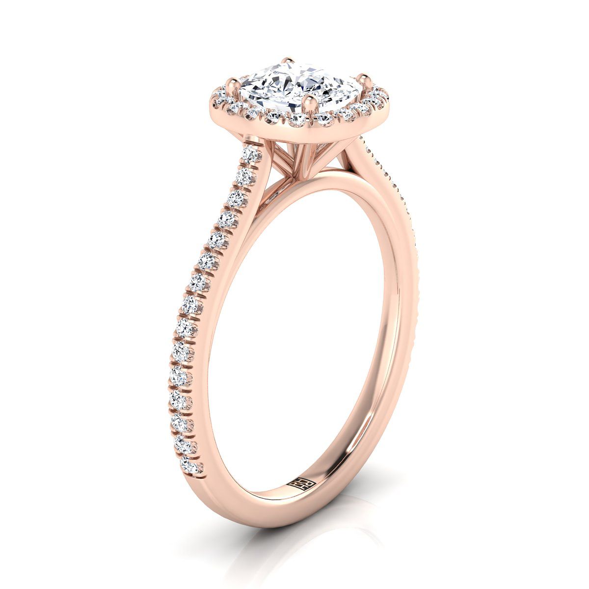 Select Halo Cut styling on The Sonata cushion engagement ring setting | RockHer