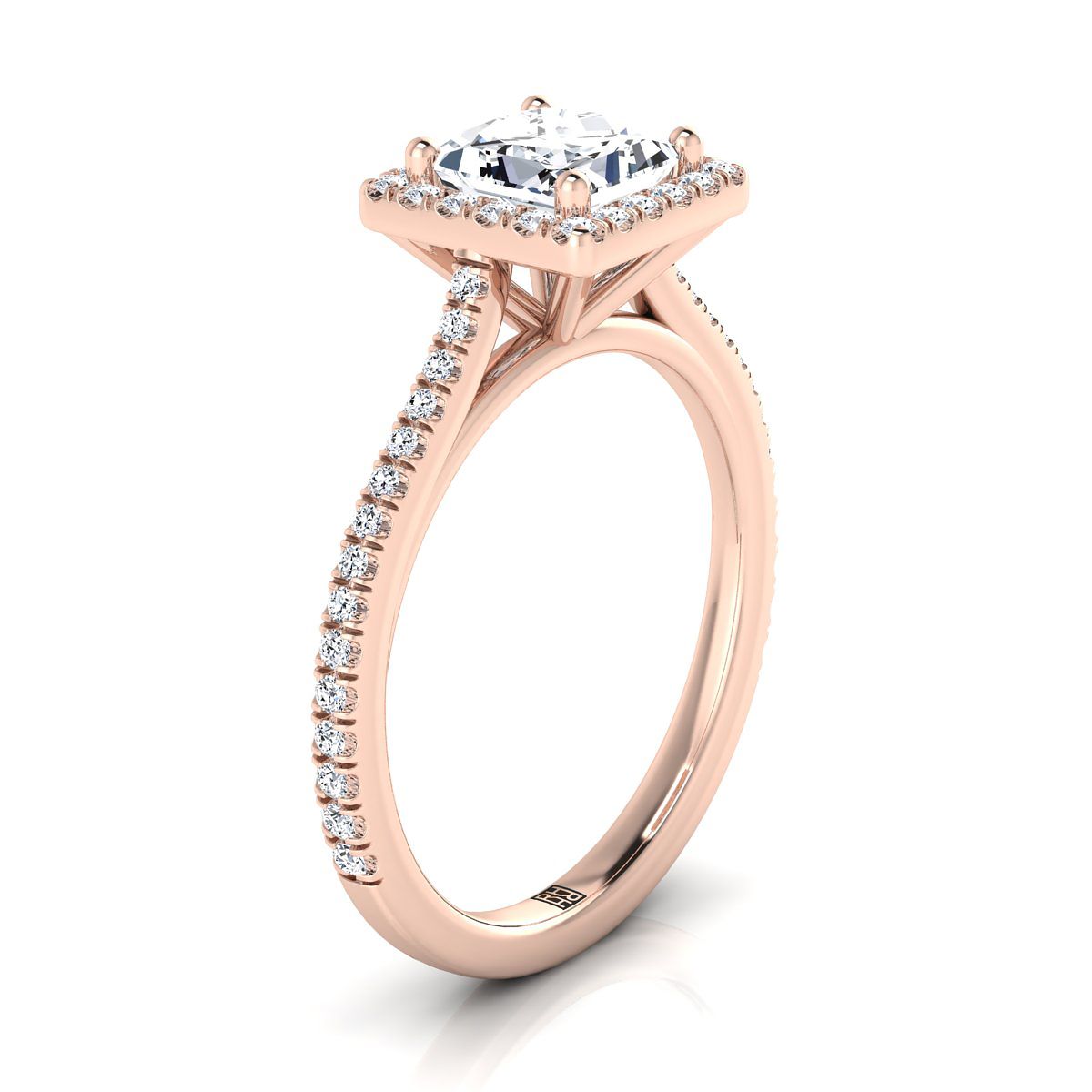Select Halo styling on The Sonata princess engagement ring setting | RockHer
