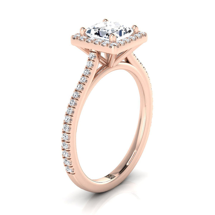 The Sonata Select Halo Engagement Ring with Lab Diamond in 14K Rose Gold - view 2