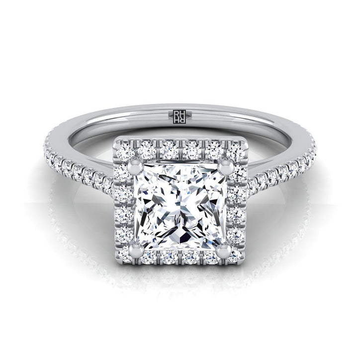 The Sonata Select Halo Engagement Ring with Lab Diamond in 18K White Gold - view 1
