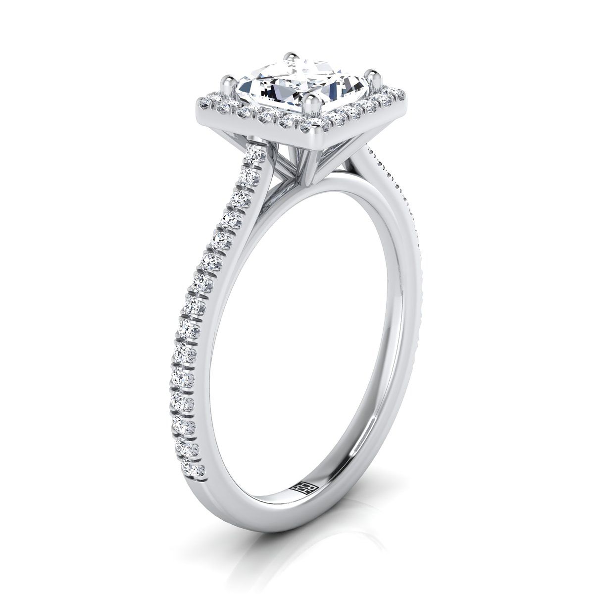 Select Halo styling on The Sonata princess engagement ring setting | RockHer