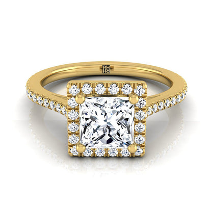 The Sonata Select Halo Engagement Ring with Lab Diamond in 18K Yellow Gold - view 1