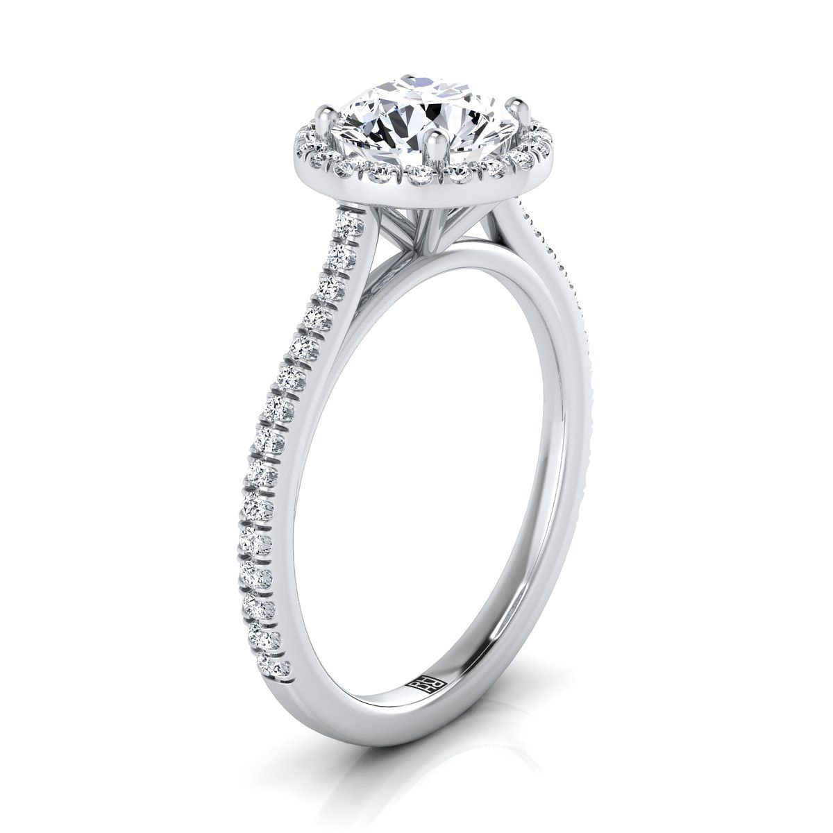 Made to order: The Sonata round engagement ring setting in 18K White Gold | RockHer