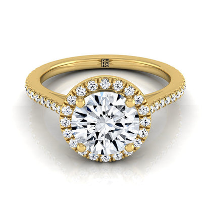 Sonata Select Halo Round Lab Diamond Engagement Ring in 18K Yellow Gold | RockHer