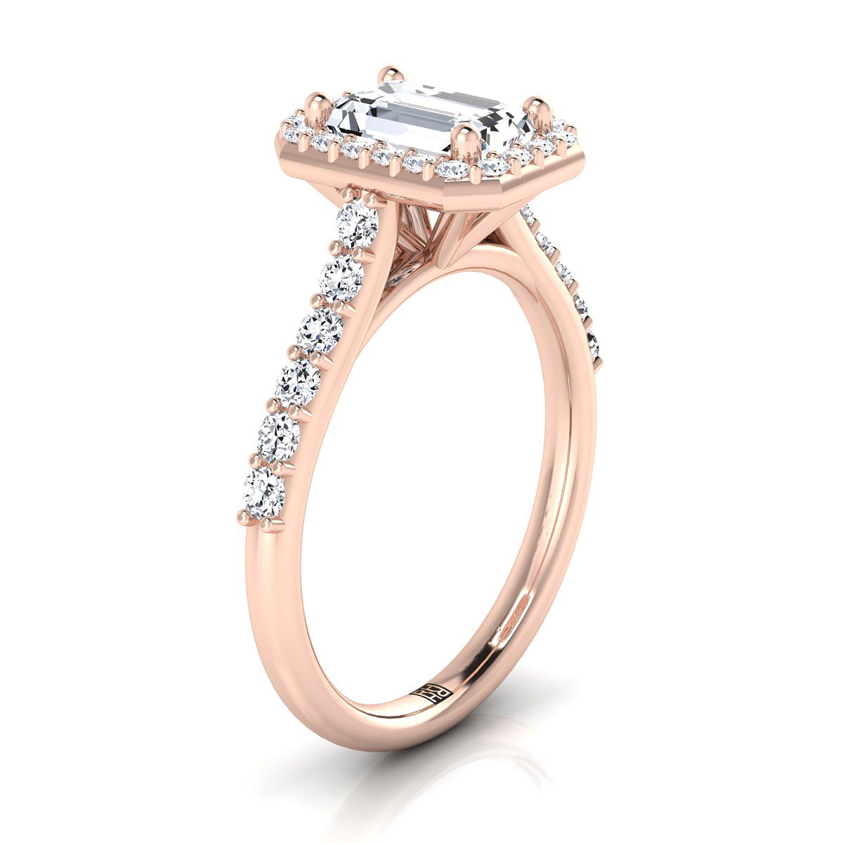 The Alicia Select Halo Engagement Ring with Lab Diamond in 14K Rose Gold - view 2