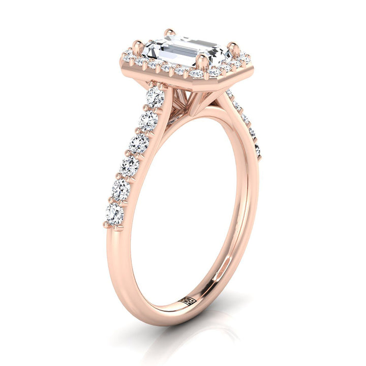 The Alicia Select Halo Engagement Ring with Lab Diamond in 14K Rose Gold - view 2