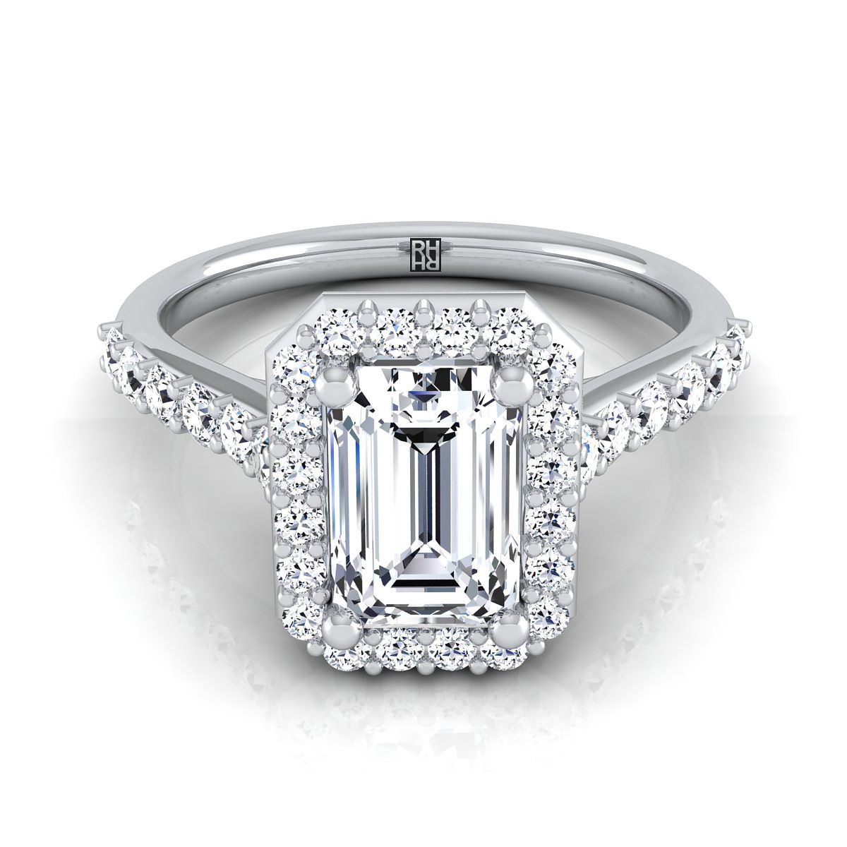 The Alicia emerald engagement ring setting in Platinum | RockHer