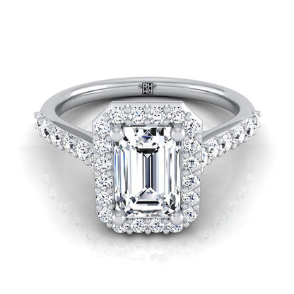 The Alicia Select Halo Engagement Ring with Lab Diamond in 18K White Gold - view 1