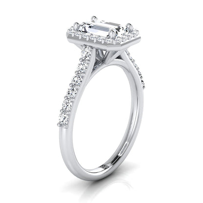 The Alicia Select Halo Engagement Ring with Lab Diamond in 18K White Gold - view 2