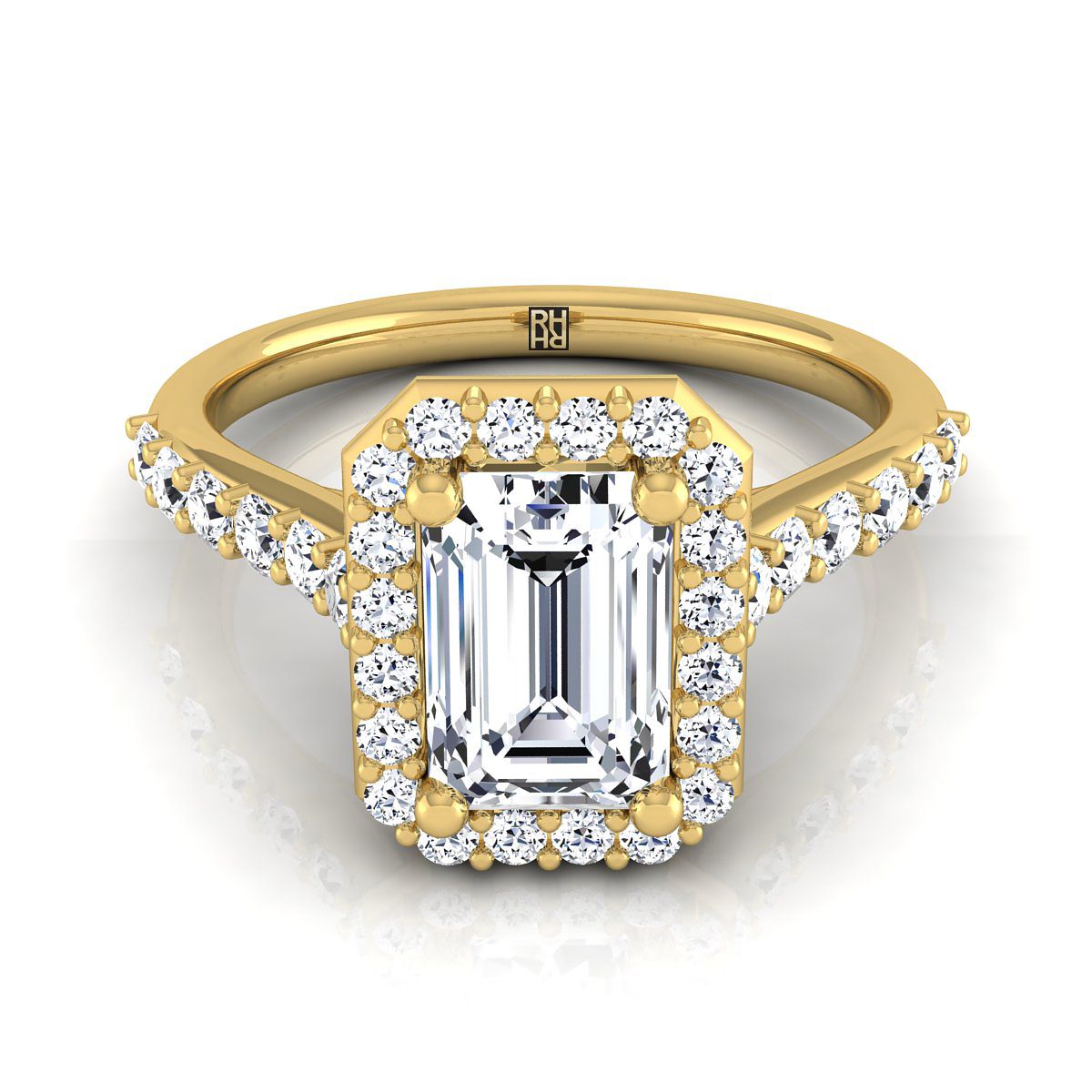 The Alicia emerald engagement ring setting in 18K Yellow Gold | RockHer