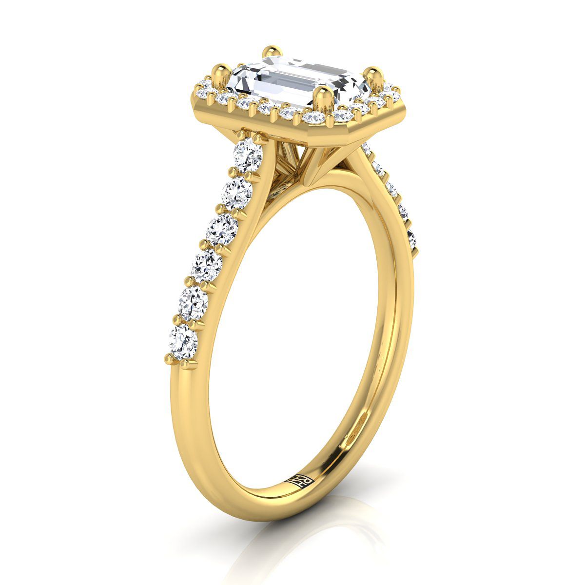 The Alicia Select Halo Engagement Ring with Lab Diamond in 18K Yellow Gold - view 2