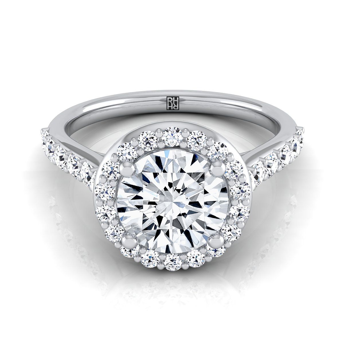 The Alicia round engagement ring setting in Platinum | RockHer