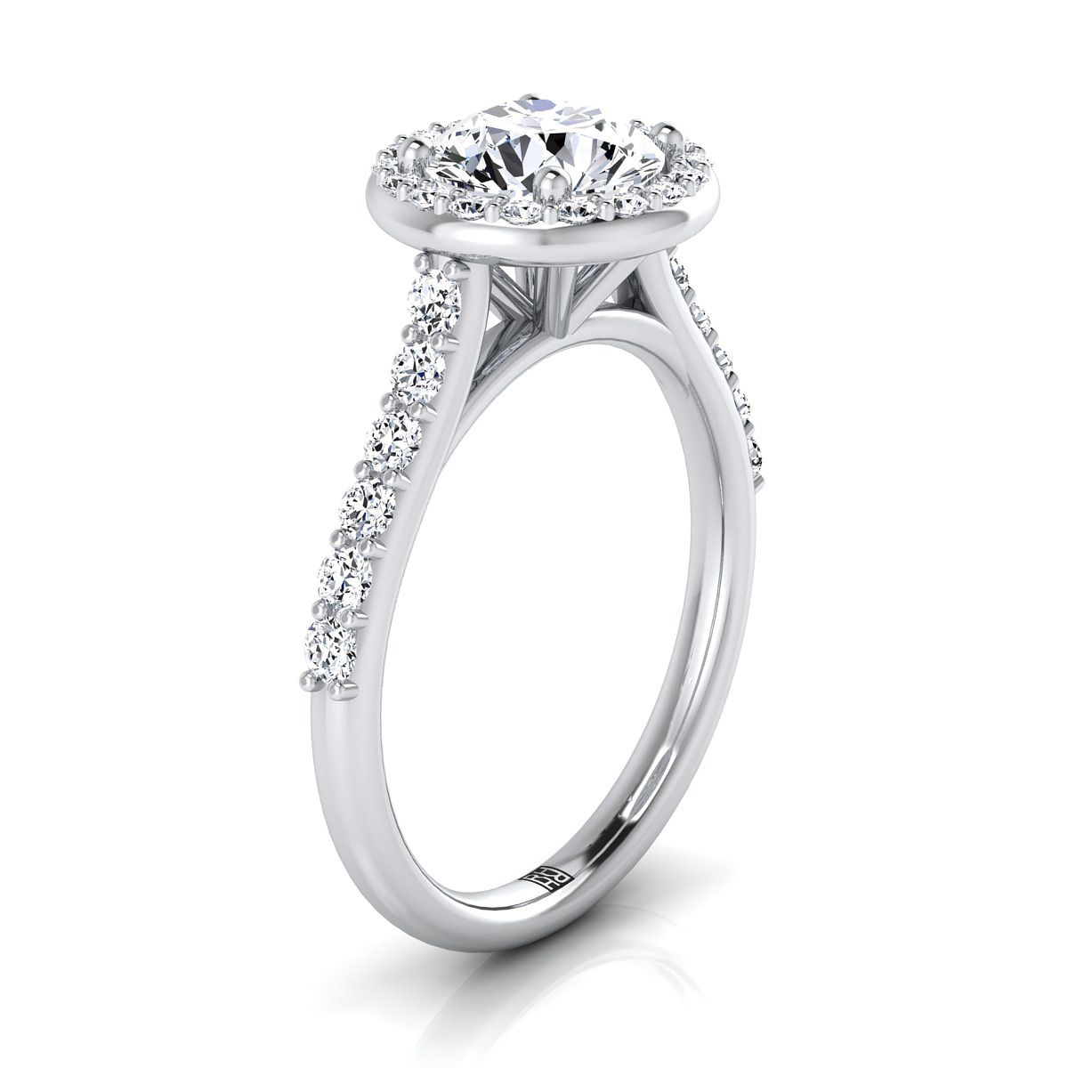 Select Halo styling on The Alicia round engagement ring setting | RockHer
