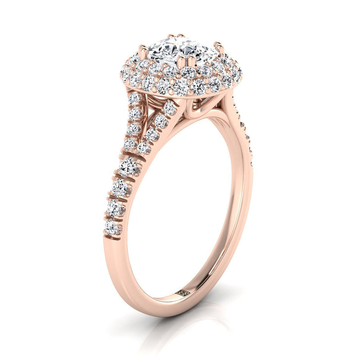 The Betty Select Halo Engagement Ring with Lab Diamond in 14K Rose Gold - view 2