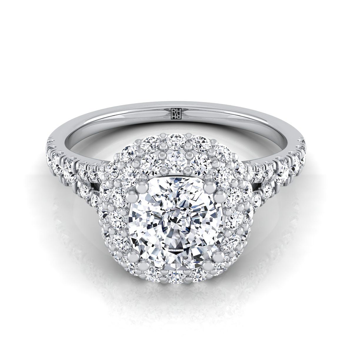 The Betty cushion engagement ring setting in 18K White Gold | RockHer